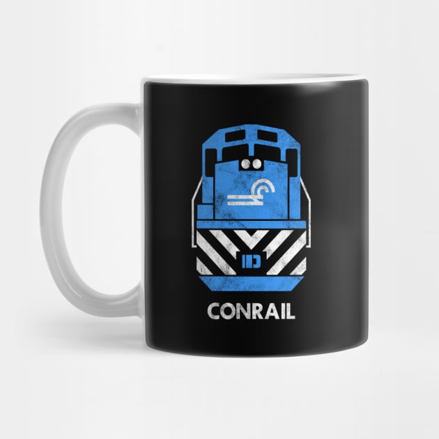 Vintage Conrail Railroad Train Engine T-Shirt by Turboglyde